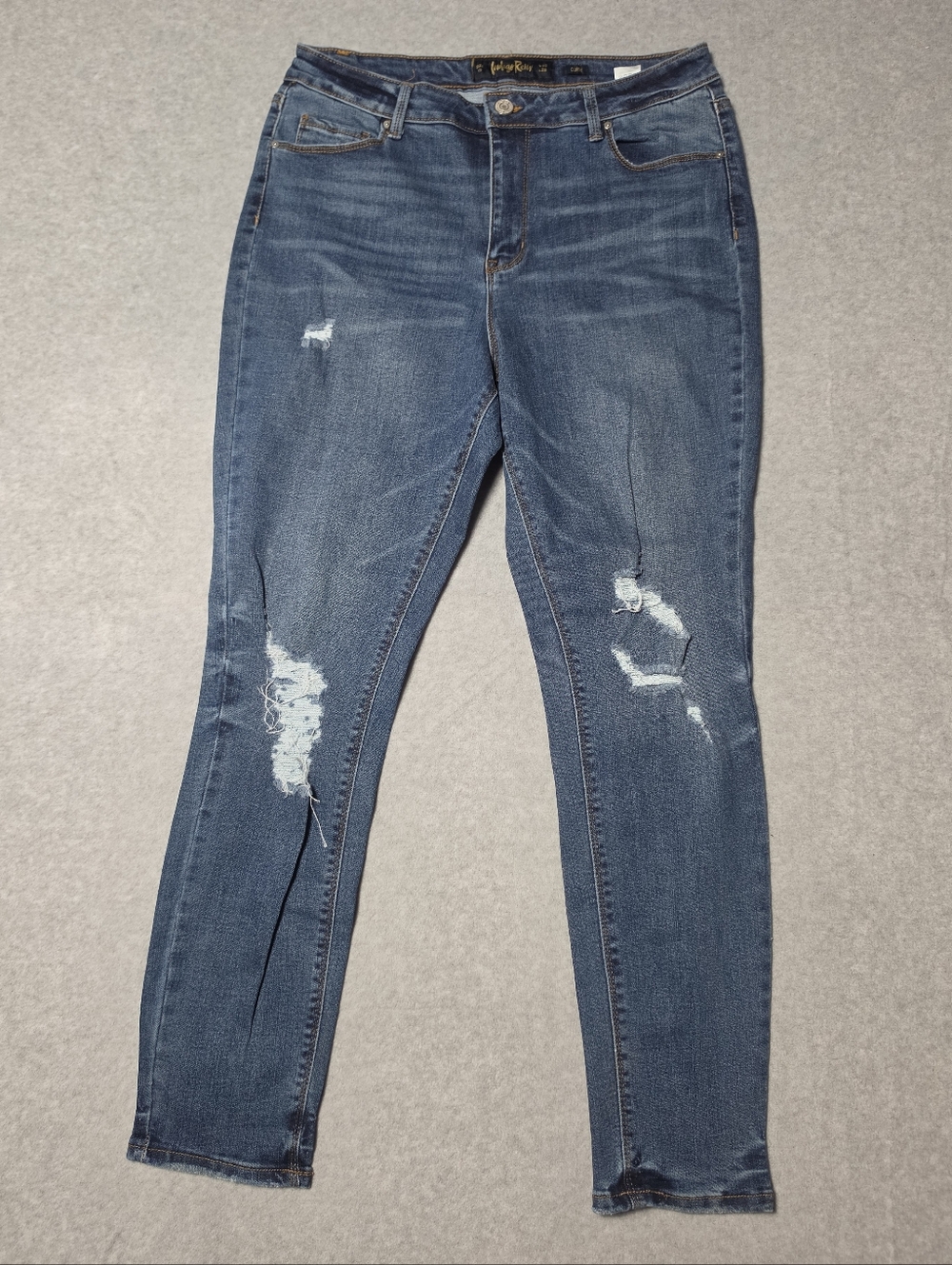 Curvy Skinny Jeans Stretch 13 Distressed